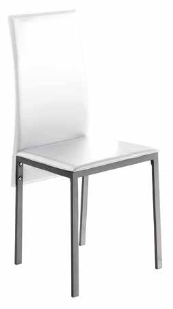 mesa marsella pi-136 blanca blanche / white silla lyon pi-363 blanca blanche / white Mesa fija rectangular con estructura acabada en níquel mate y sobre de