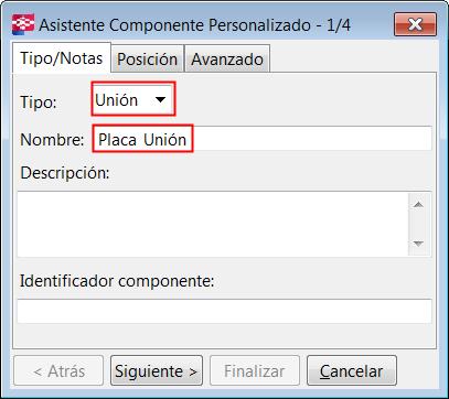 4. Haga clic en el botón Acceder a funciones avanzadas y seleccione Definir componente personalizado. 5. En la lista Tipo, seleccione Unión. 6.