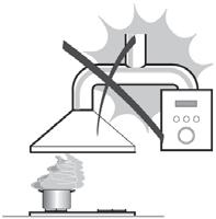 Si la campana extractora se usa junto con aparatos no eléctricos (por ejemplo aparatos que queman gas), entonces debe garantizarse un grado de ventilación suficiente en la habitación para prevenir el
