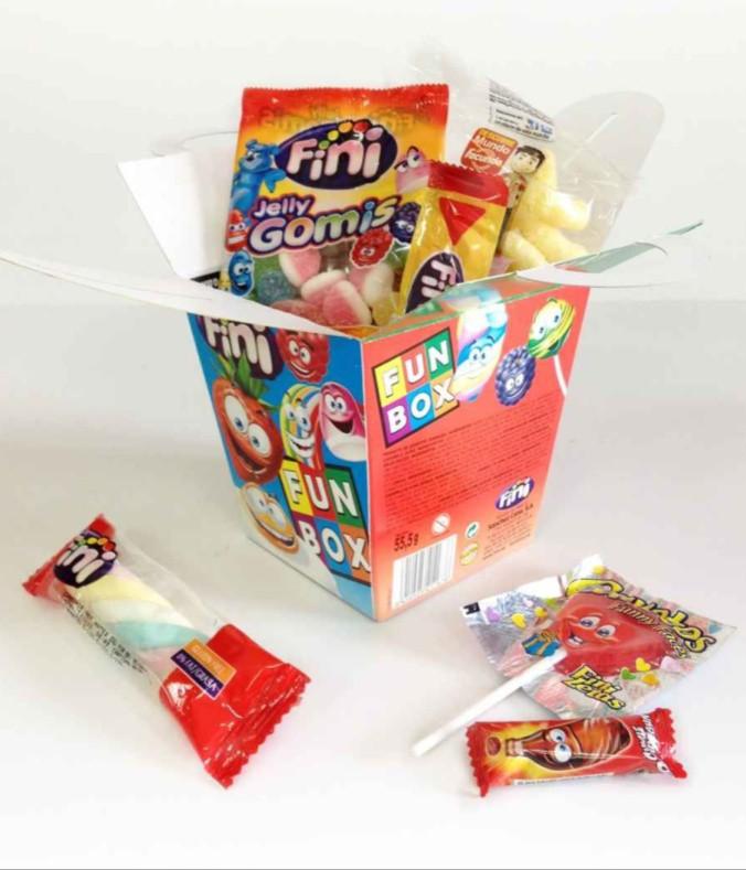 BOLSAS DE GOLOSINAS FUN BOX Disfruta de este fantástico pack ideal para los cumpleaños o celebraciones.