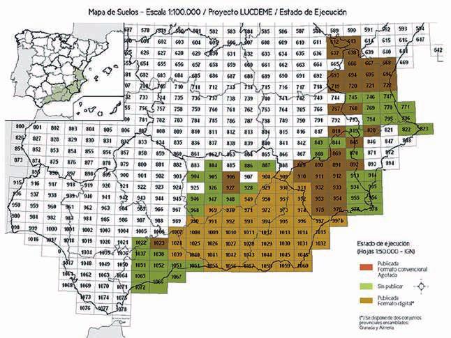 [ Recursos naturales ] Tabla 1. Superficie y porcentaje cartografiado por provincias del Mapa de Suelos de las Áreas del Proyecto LUCDEME.