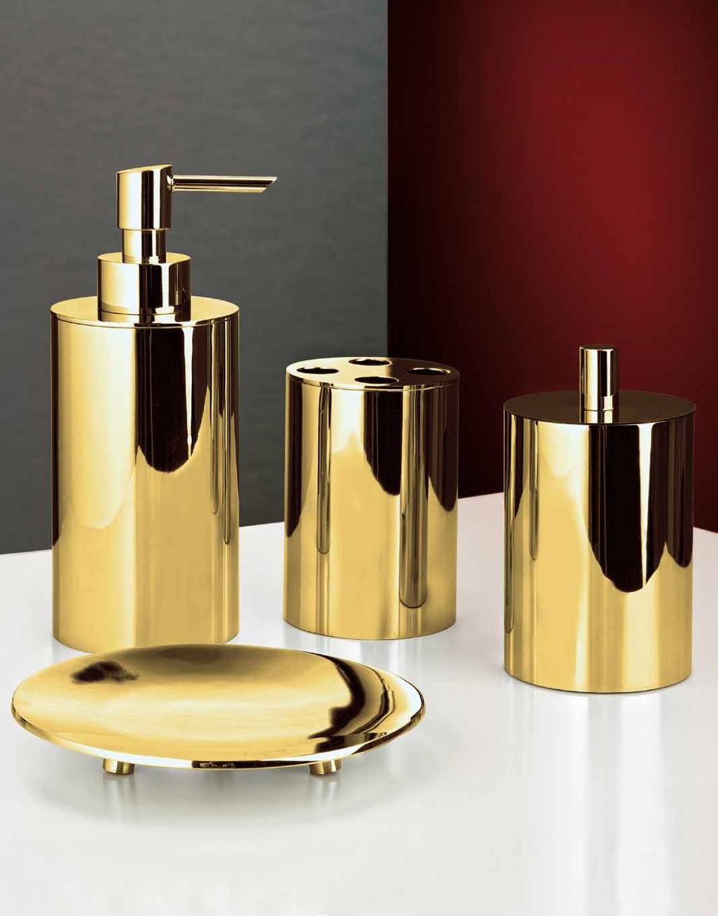 Gala ORO GOLD Dosificador Soap Dispenser 18,5 x 7 Ø cm. 96927/// V48 Oro / Gold Algodonera Cotton Pot 12,5 x 7 Ø cm.