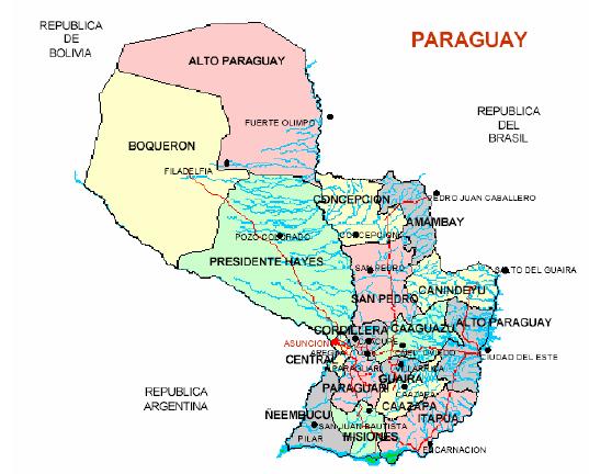 4. Definición de la región meta De acuerdo a la metodología descrita en el capítulo 3, se analizaron los 7 indicadores seleccionados para los 16 Departamentos del Paraguay excluyendo a la Capital