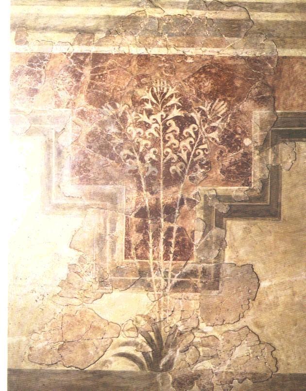 FRESCO DE LOS LIRIOS DE AMNISSOS Situación: Estuco parietal pintado al fresco en la villa minoica de Amnissós.