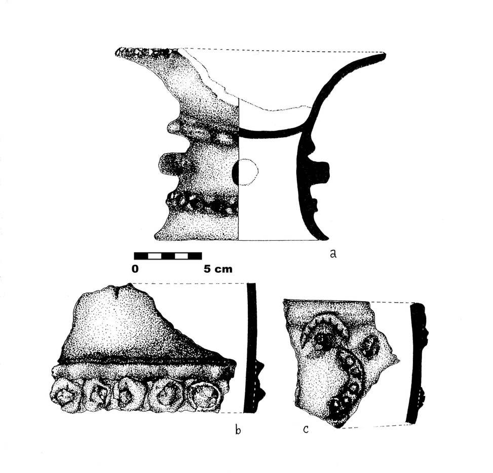 Figura 1 Incensarios: a) incensario con pedestal, calado y cadenas