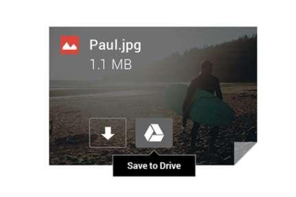 Gmail -> Google Drive Coloca el cursor sobre un archivo adjunto en Gmail y busca el icono de Drive.