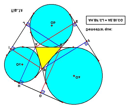 Reemplazando (), (3) y (4) en (): 5. c.[ (a b )(p c) b ] +. c b.[ p(c a ) + a ] -. b a.[ (p c)(c b ) + b ] a Simplificando obtenemos: ( a.a + b.b + c.c ) LQQD. 4.