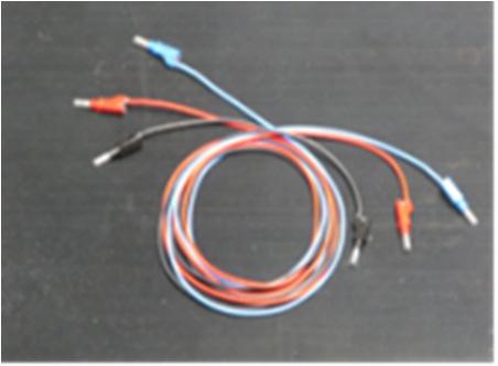 tipo banana de color negro, rojo y azul 1 cable blindado para la medida de la baja tensión en ensayos de micróhmetro, de más conductores