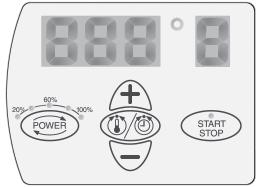 5 Funcionamiento 5.1 Función de las pantallas A B A) La pantalla muestra el tiempo o la temperatura seleccionados para el calentamiento.