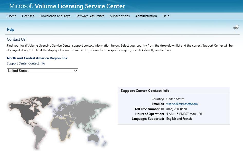 20 Centro de servicio de licencias por volumen de Microsoft: Introducción y administración Obtener ayuda Seleccione el vínculo Ayuda en la barra de navegación principal para ver un menú desplegable