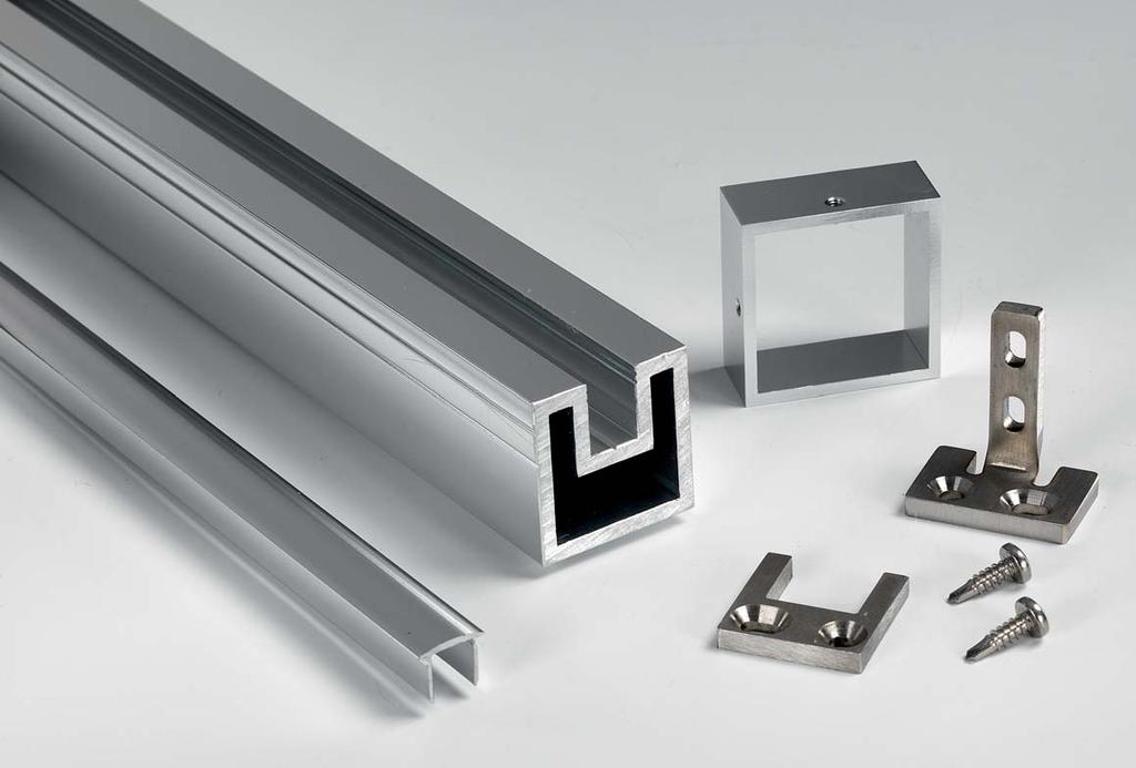 KIT MONTAJE CENTRAL y acero AISI 304 Sistema de montante de aluminio para paredes ducha a medida completamente de vidrio constituido por un perfil de sección x mm con fugas para la introducción del