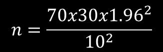 probabilidad P = 70% de aciertos estimados siendo Q = 30% Z = 95% = 1.