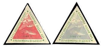 Triangulares en la filatelia europea Rocket mail (Sellos de cohete) A partir de 1928, en Austria, y con la participación de diversos países de todo el mundo, se ensayó una novedosa fórmula para el
