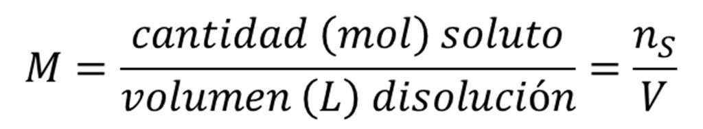 1.3. Concentración de una disolución Molaridad III.