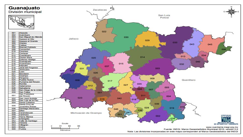 2% del territorio estatal, siendo el tercer más extenso de los municipios guanajuatenses.