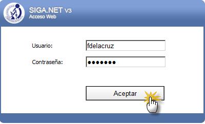 La siguiente interfaz permite al usuario acceder al sistema siguiendo los siguientes pasos: 1. Ingrese su usuario de red. 2.