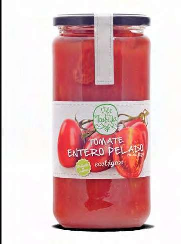 TOMATE ENTERO PELADO EN SU JUGO REF. 00079 Tomates seleccionados, escaldados, pelados a mano y envasados en su propio jugo sin ningún tipo de aditivos ni conservantes.