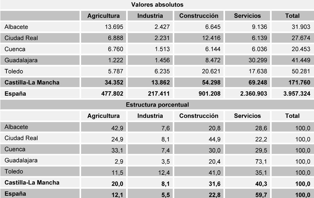 INFORME SOCIOECONÓMICO DE CASTILLA-LA MANCHA 2007 Por provincias, destaca el elevado grado de concentración del empleo inmigrante en Agricultura en Albacete y Cuenca.