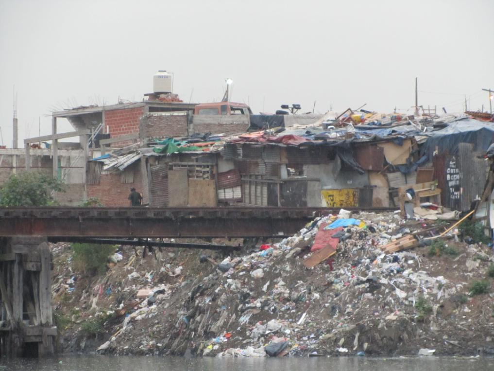 acumulaciones de basura en diversos sectores, entre los cuales se destaca la margen próxima a la Villa 21-24 a la altura del puente ferroviario.