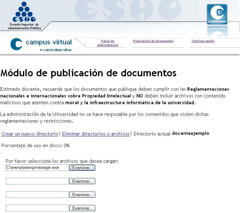 4. PUBLICACIÓN DE DOCUMENTOS En este módulo se pueden publicar documentos.