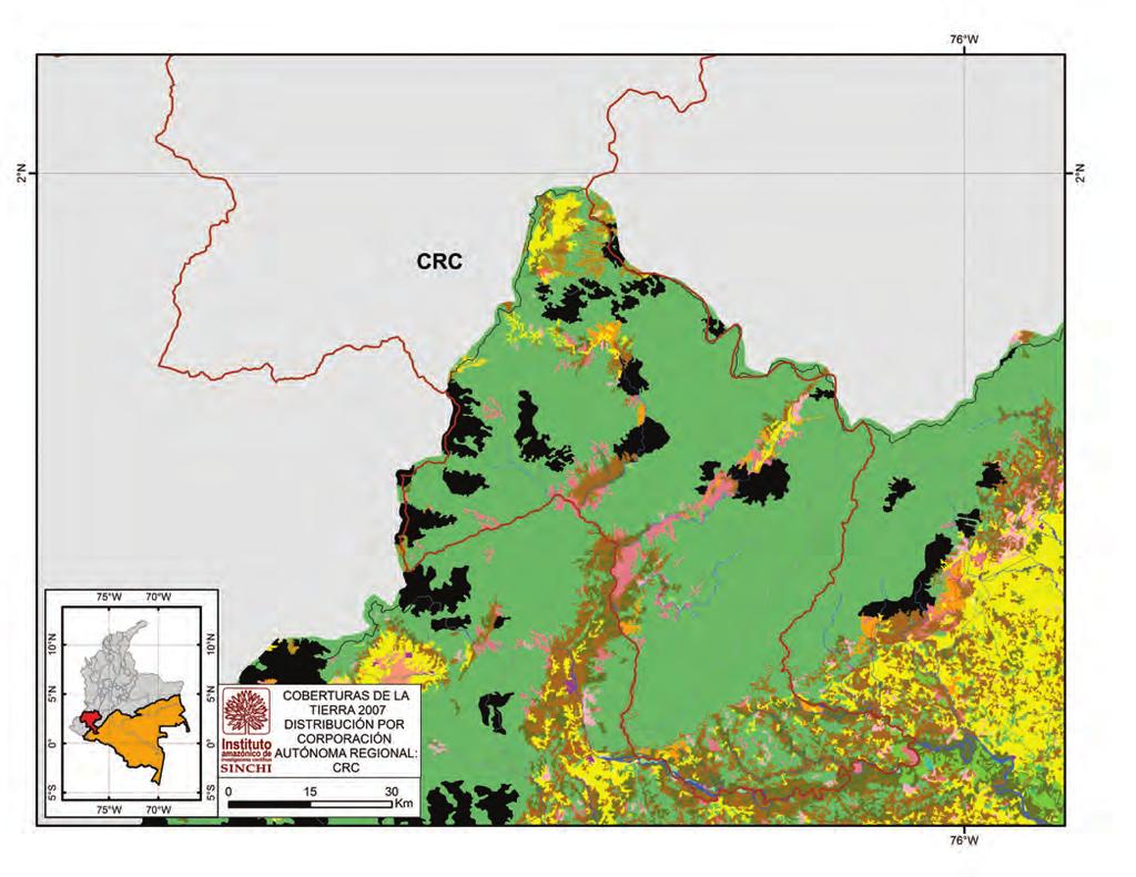 Figura 8. Mapa de coberturas de la Corporación Autónoma Regional del Cauca CRC-.