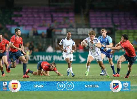 Boletín nº 29, temporada 2016-17. Federación Española de Rugby 5 España: 1 Iggy Martín, 11 Joan Losada, 3 Jaike Carter, 5 Ángel López, 6 Paco Hernández, 8 Lucas Levy, 10 Pol Pla.