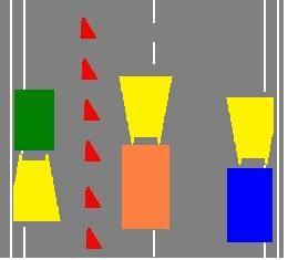 Carriles adicionales circunstanciales de circulación: mediante la utilización de ambos arcenes, el disponer de dos carriles en un sentido de circulación y de uno en el otro.