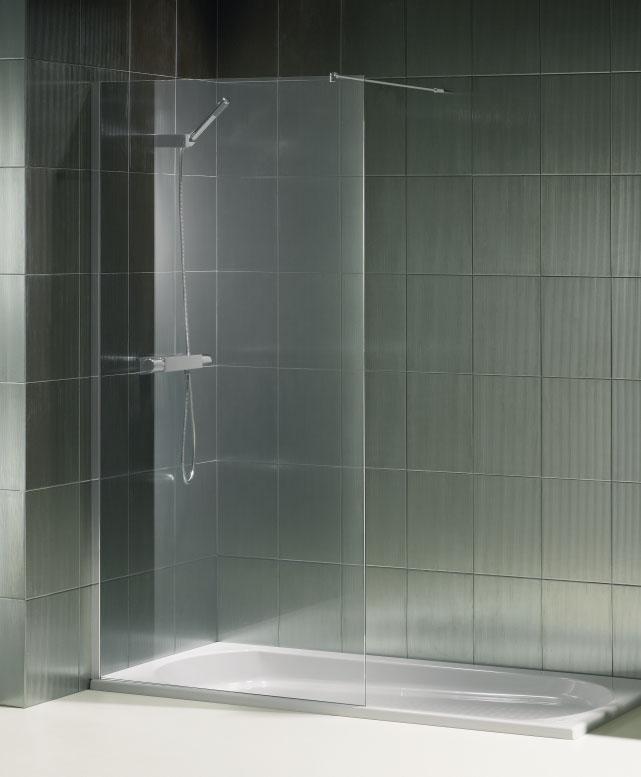 Mamparas para platos de ducha Shower screens for shower trays Pare-douches pour receveurs de douche 141 Quartz Quartz DF Panel fijo para plato de ducha. Single-panel shower screen.