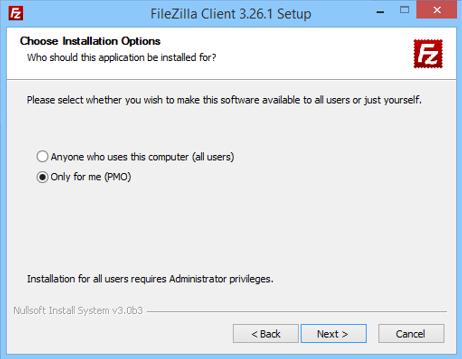 MÓDULO 1: Descarga e instalación del FileZilla Paso 12: Instalando para mí o para todos los usuarios?