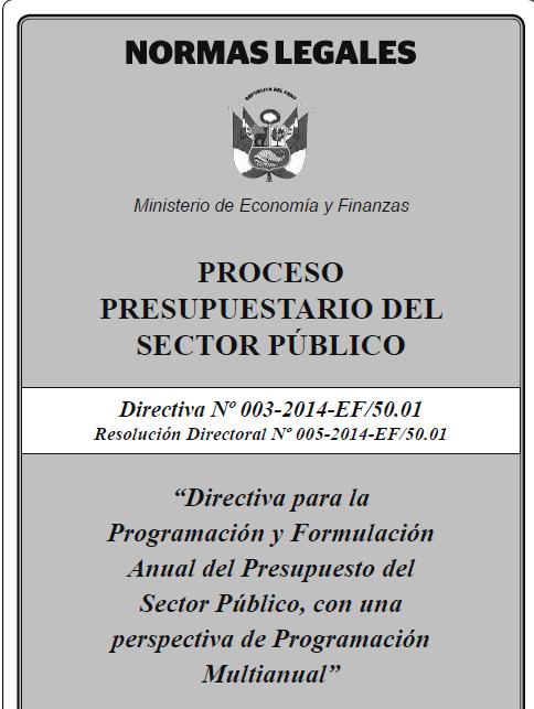 Viceministerio de Dirección de Economía Directiva y Finanzas de Hacienda Programación y Formulación Presupuestal La