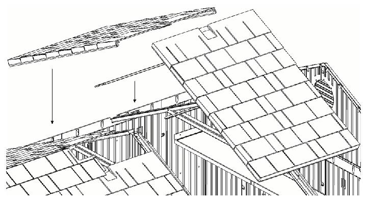 AGQ AGQ AFL 4,7 Instale un Cumbrera central de tejado que quitó en Sección 1
