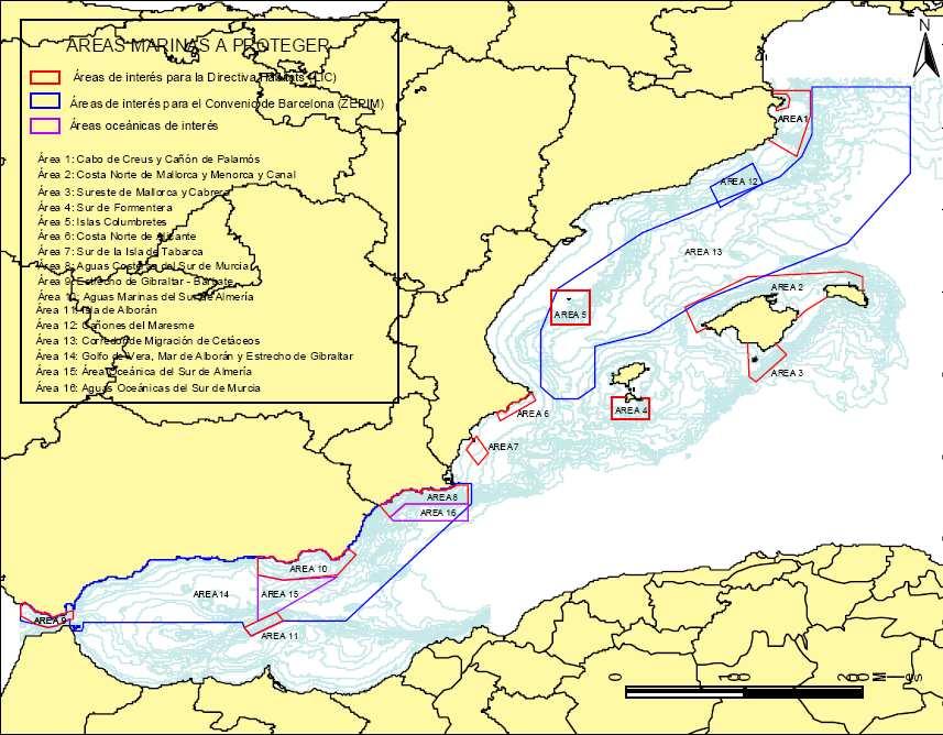 7 Mapa ubicación prospecciones respecto a zona de corredor de cetáceos.