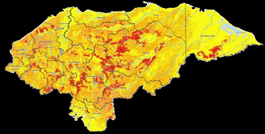 El Riesgo de incendios forestales en municipios de Honduras 7B Honduras por sus condiciones climáticas y fisiográficas, ha sufrido en los últimos años una serie de impactos negativos a causa de los