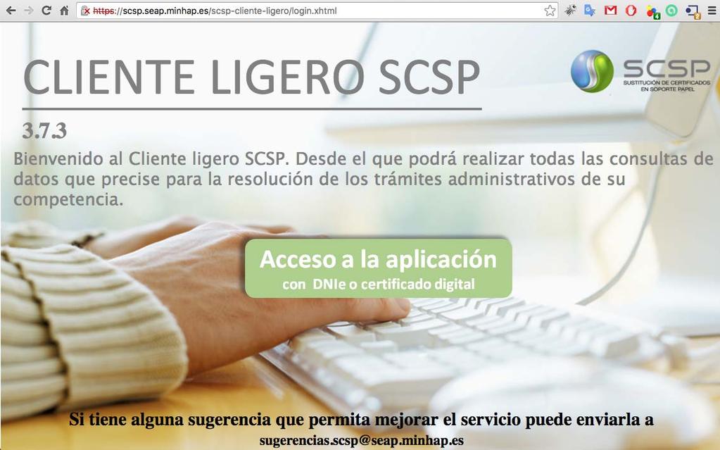 Acceso al Cliente Ligero URL: https://clientecloudscsp.