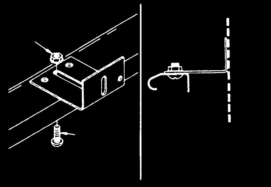 Lado de la pared Lado izquierdo de vista superior Paso 11-1: Para puerta de 2" de ancho, utilice estos dos orificios Tuerca tapón de 1/4" Para puerta de 1-3/8" y 1-1/2" de ancho, utilice estos dos
