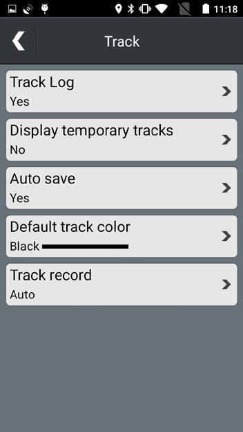 3. Track Establecer las opciones de registro de ruta 4.