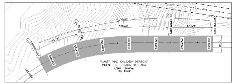 Los planos del puente La Cascada se encuentra en el Anexo 3.3 Puentes. Figura 3.