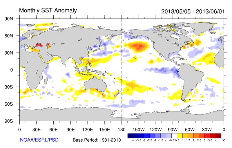 Análisis temperatura superficial del mar La TSM de mayo frente a las costas de la región (figura 11) observó valores normales