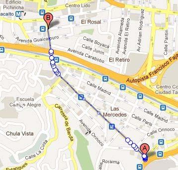 La ruta USB-Bellas Artes lo dejará en la estación del metro de Bellas Artes en el centro de Caracas. Desde allí podrá tomar el metro en sentido Petare hasta Chacaíto.
