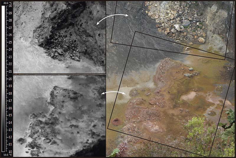 II_2 V.Irazú: Observaciones en el Cráter Principal Como se puede observar en la Figura 11, el Cráter Principal del volcán Irazú se mantuvo seco en setiembre y sin anomalía térmica en el fondo.