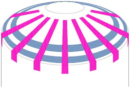 con la finalidad de recuperar la integridad estructural. En la figura 9 se presenta una configuración típica para el refuerzo del domo de un digestor.