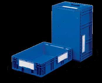 c Cajas de plástico apilables Norma Europa RLKLT y RKLT Cajas de plástico preparadas para líneas automatizadas de flujo según norma VDA 4500 de la industria automovilística.
