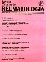 Revista Cubana de Reumatología Órgano oficial de la Sociedad Cubana de Reumatología y el Grupo Nacional de Reumatología Volumen XV Número 1, 2013 ISSN: 1817-5996 www.revreumatologia.sld.