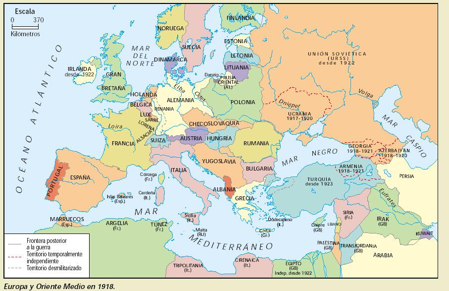 o Cesión de Alsacia y Lorena a Francia o Cesión de territorios a Bélgica o Cesión de territorios a Polonia (corredor de Danzig) y a Lituania o Cesión de Schleswig a Dinamarca o Desaparece el Imperio