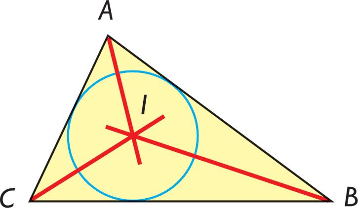 BARICENTRO Las bisectrices de un triángulo son rectas que pasan por cada uno de sus vértices y que dividen en dos ángulos