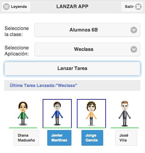 5. Tras seleccionar las opciones deseadas, pulsamos sobre el botón Lanzar Tarea y la APP seleccionada se lanzará automáticamente en los dispositivos de los alumnos seleccionados.