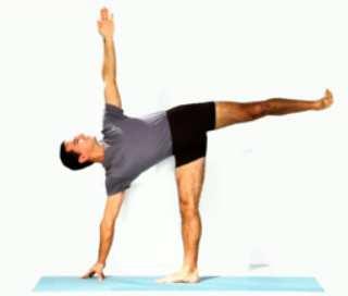 13 Ardha Chandrasana, módulo 1 postura 9 30 seg 1 min, por Mantener bien girada la pierna soporte y mover los huesos de las nalgas hacia el talón de la