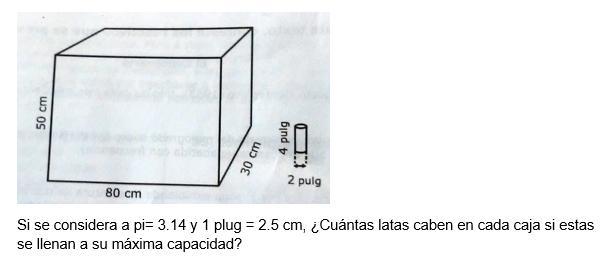 5.- Se necesita empacar latas de alimentos en cajas rectangulares; sus formas y medidas