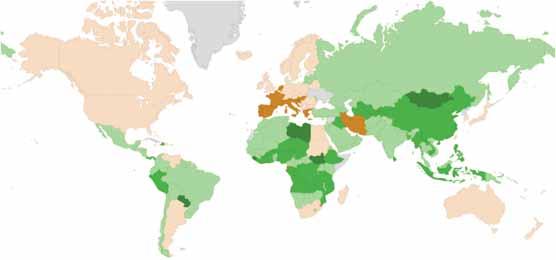 1. ECONOMÍA INTERNACIONAL Mapa 2. PRODUCTO INTERIOR BRUTO. AÑO 2013 Más de 10% 6%-10% 3%-6% 0%-3% <0% NOTA: % variación anual, en términos reales. Fuente: FMI (Abril 2013).