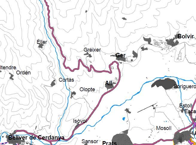 Figura. Proposta d itinerari motoritzat Plana i Solana de la Cerdanya proposat pel Catàleg de Paisatge de l Alt Pirineu i Aran Font. Mapa 13.